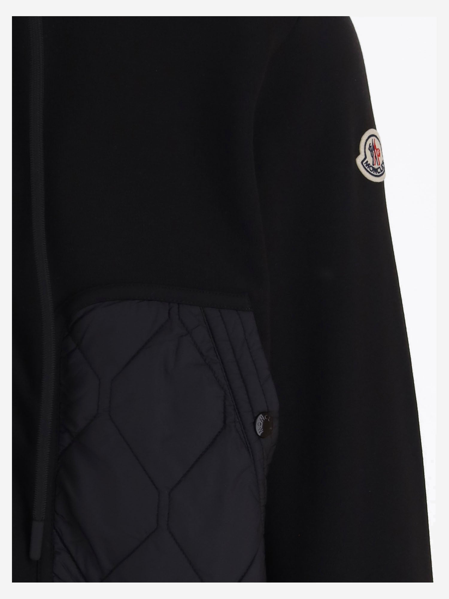 FELPA IN MISTO COTONE CON DETTAGLI IN NYLON 8G00043 89B3P999 MONCLER 