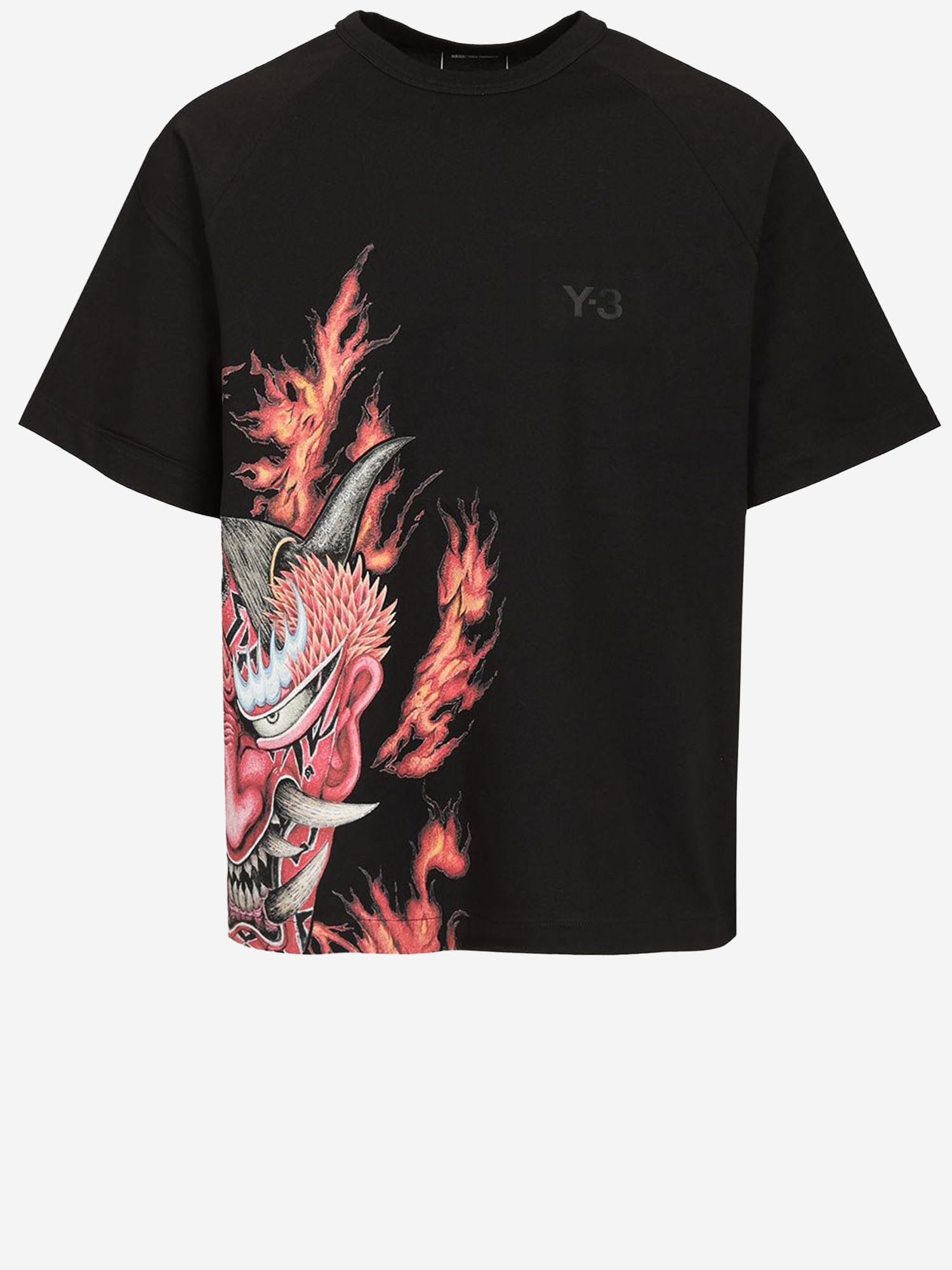 T-SHIRT IN COTONE CON STAMPA KQ8592 BLACK ADIDAS Y3 