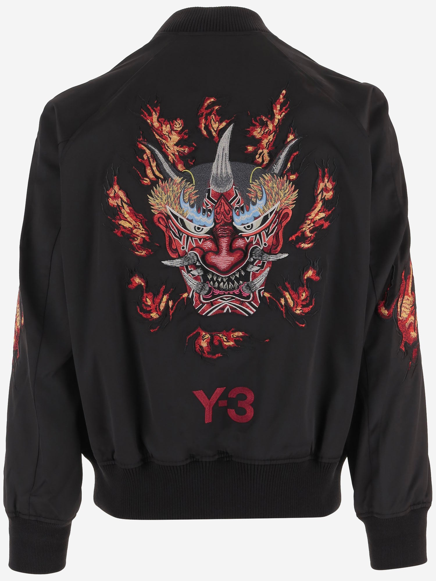 GIUBBOTTO BOMBER CON RICAMI FLAME E MASCHERA KR1110 BLACK ADIDAS Y3 