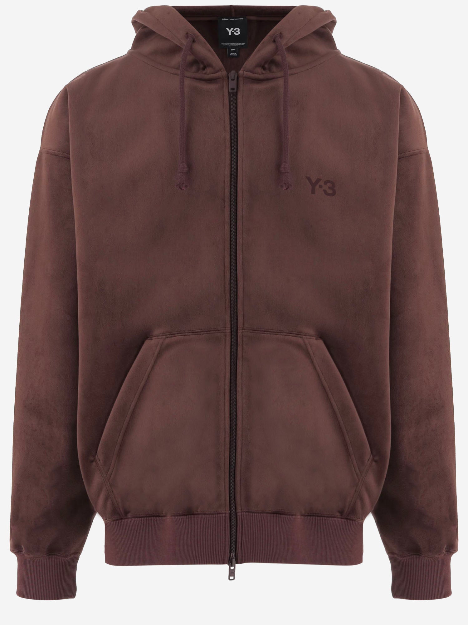 FELPA CON CAPPUCCIO E ZIP IN VELLUTO A COSTE KT9786 NIGHTRED ADIDAS Y3 