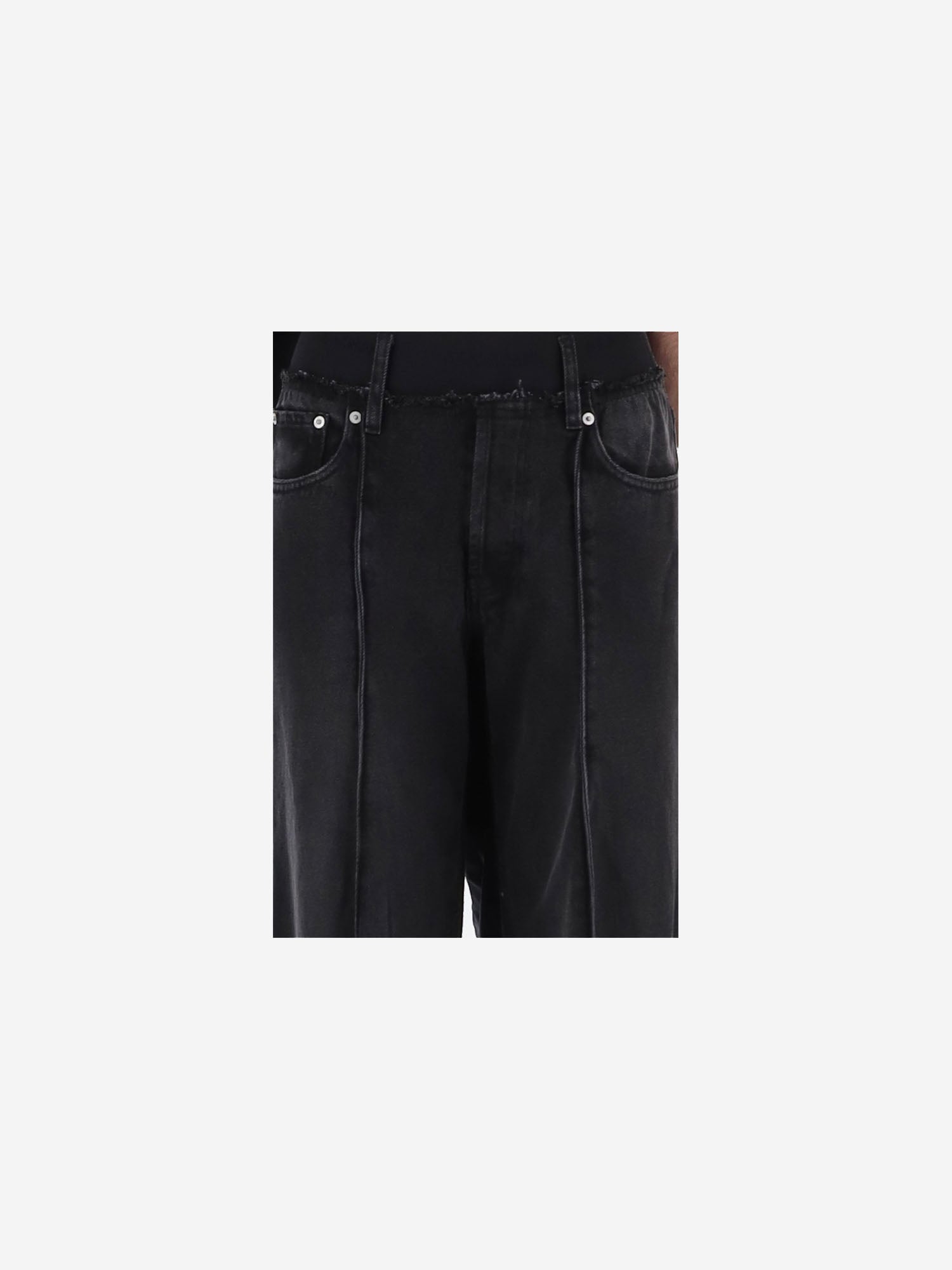 JEANS IN COTONE CON FASCIA ELASTICA APDEPA06015 BLACK ALAINPAUL 