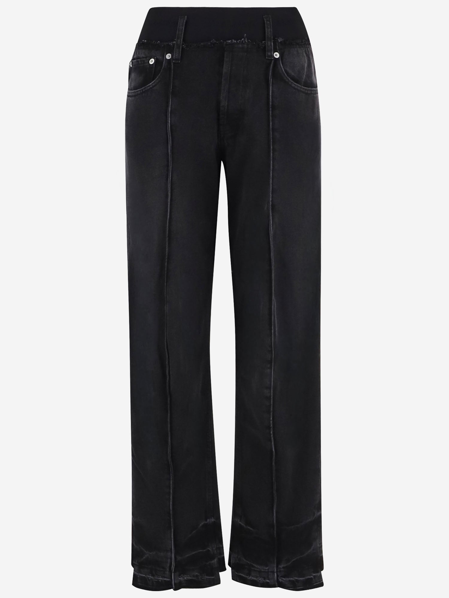 JEANS IN COTONE CON FASCIA ELASTICA APDEPA06015 BLACK ALAINPAUL 