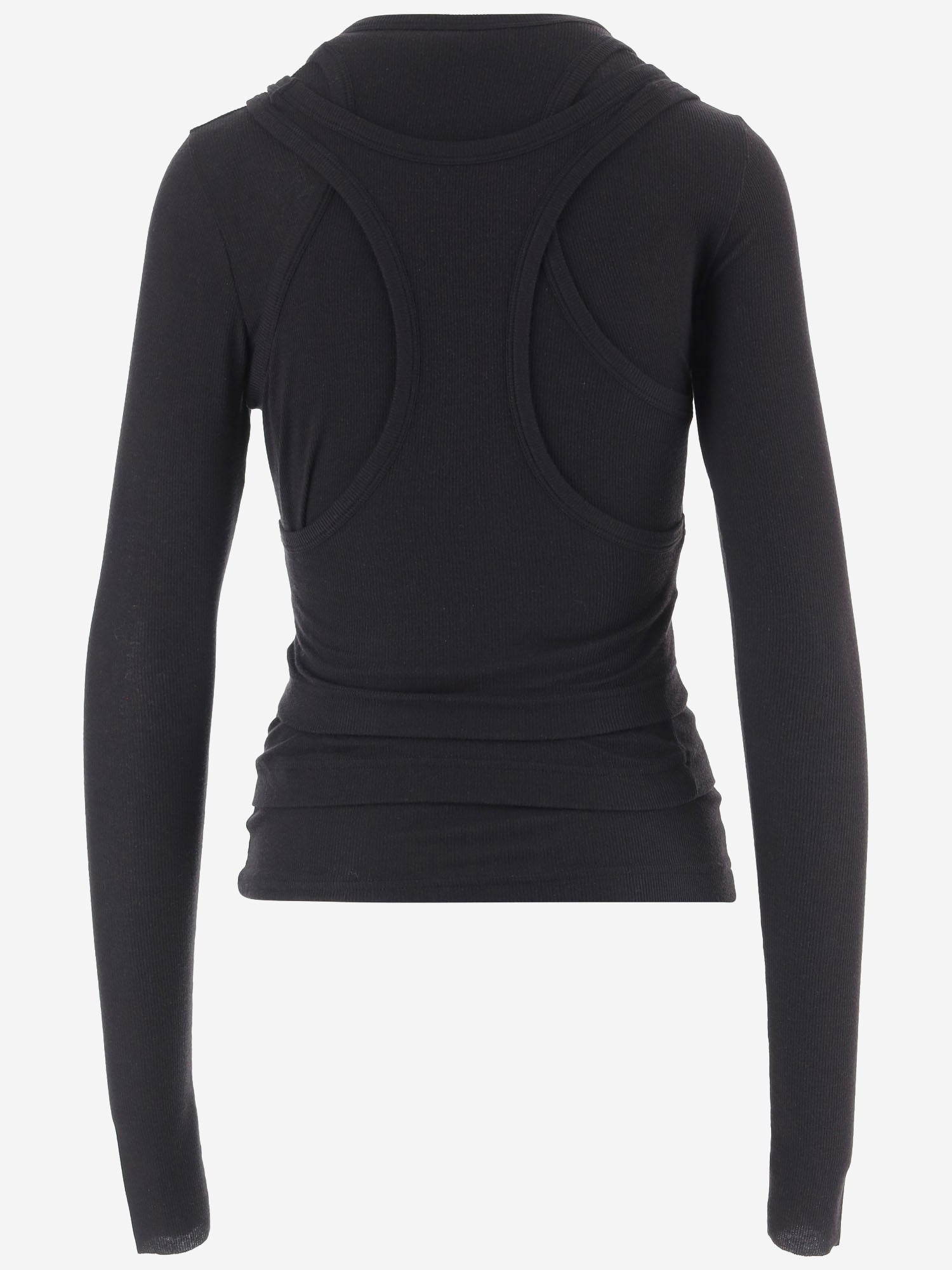 TOP IN MISTO LYOCELL STRETCH A TRE STRATI APJETO06061 ALLBLACK ALAINPAUL 