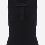 TOP IN MISTO LYOCELL STRETCH A COSTE CON FIOCCO APJETO06079 BLACK ALAINPAUL 