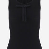 TOP IN MISTO LYOCELL STRETCH A COSTE CON FIOCCO APJETO06079 BLACK ALAINPAUL 