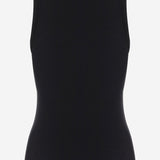 TOP IN MISTO LYOCELL STRETCH A COSTE CON FIOCCO APJETO06079 BLACK ALAINPAUL 