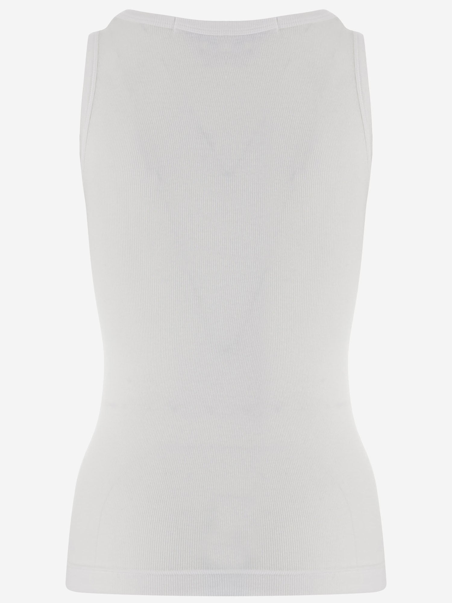 TOP IN MISTO LYOCELL STRETCH A COSTE CON FIOCCO APJETO06079 WHITE ALAINPAUL 