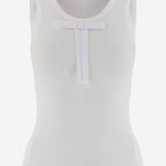 TOP IN MISTO LYOCELL STRETCH A COSTE CON FIOCCO APJETO06079 WHITE ALAINPAUL 