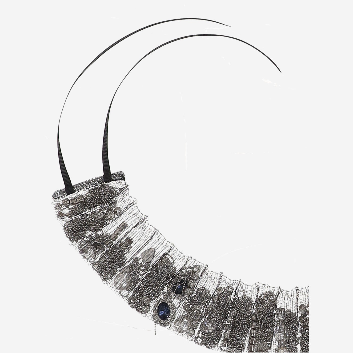COLLANA IN RETE CON STRASS APPLICATI APJWAC06105 BLACKSTRASS ALAINPAUL 