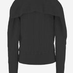 CARDIGAN IN LANA E CASHMERE CON TRAFORI E LACCETTI APKWTO06032 BLACK ALAINPAUL 