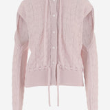 CARDIGAN IN LANA E CASHMERE CON LACCETTI APKWTO06032 PINK ALAINPAUL 