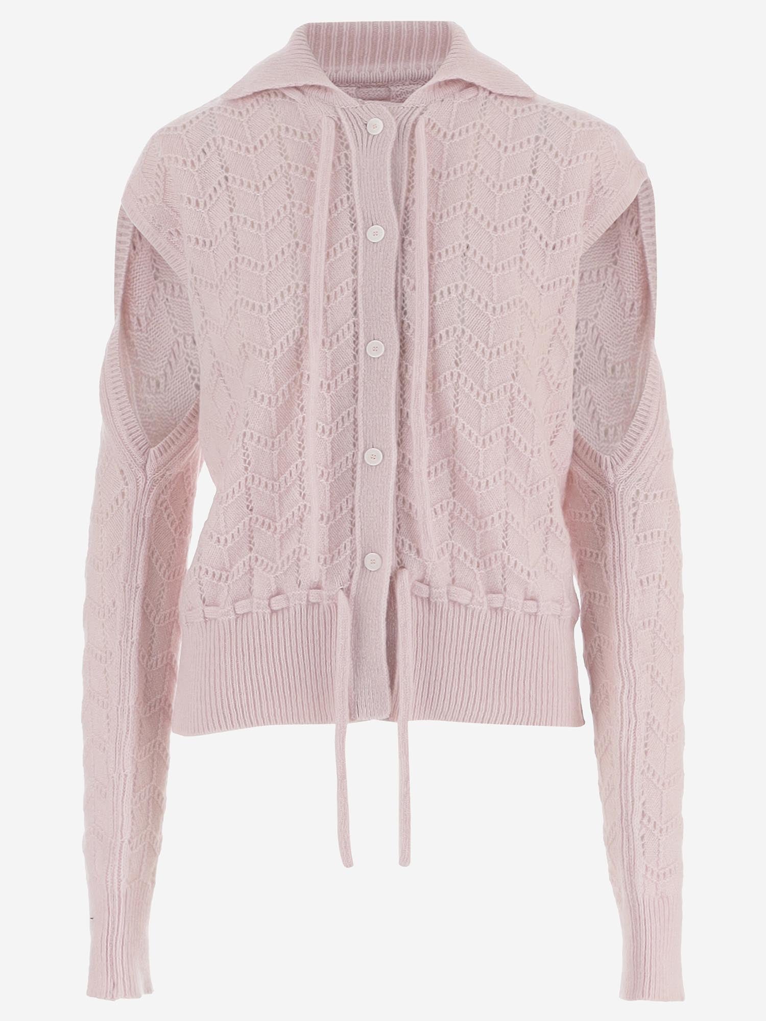CARDIGAN IN LANA E CASHMERE CON LACCETTI APKWTO06032 PINK ALAINPAUL 