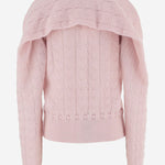CARDIGAN IN LANA E CASHMERE CON LACCETTI APKWTO06032 PINK ALAINPAUL 