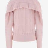 CARDIGAN IN LANA E CASHMERE CON LACCETTI APKWTO06032 PINK ALAINPAUL 