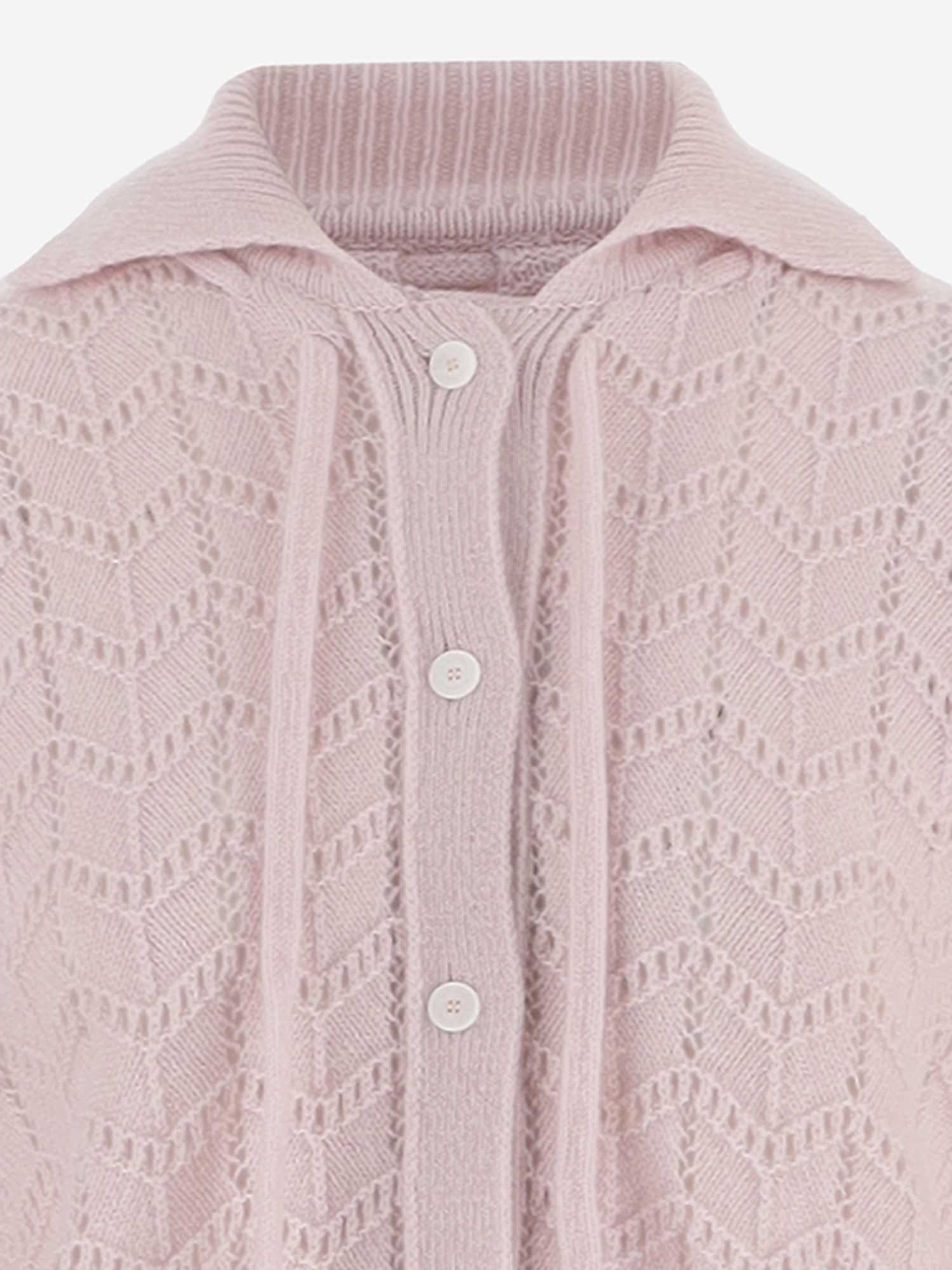 CARDIGAN IN LANA E CASHMERE CON LACCETTI APKWTO06032 PINK ALAINPAUL 