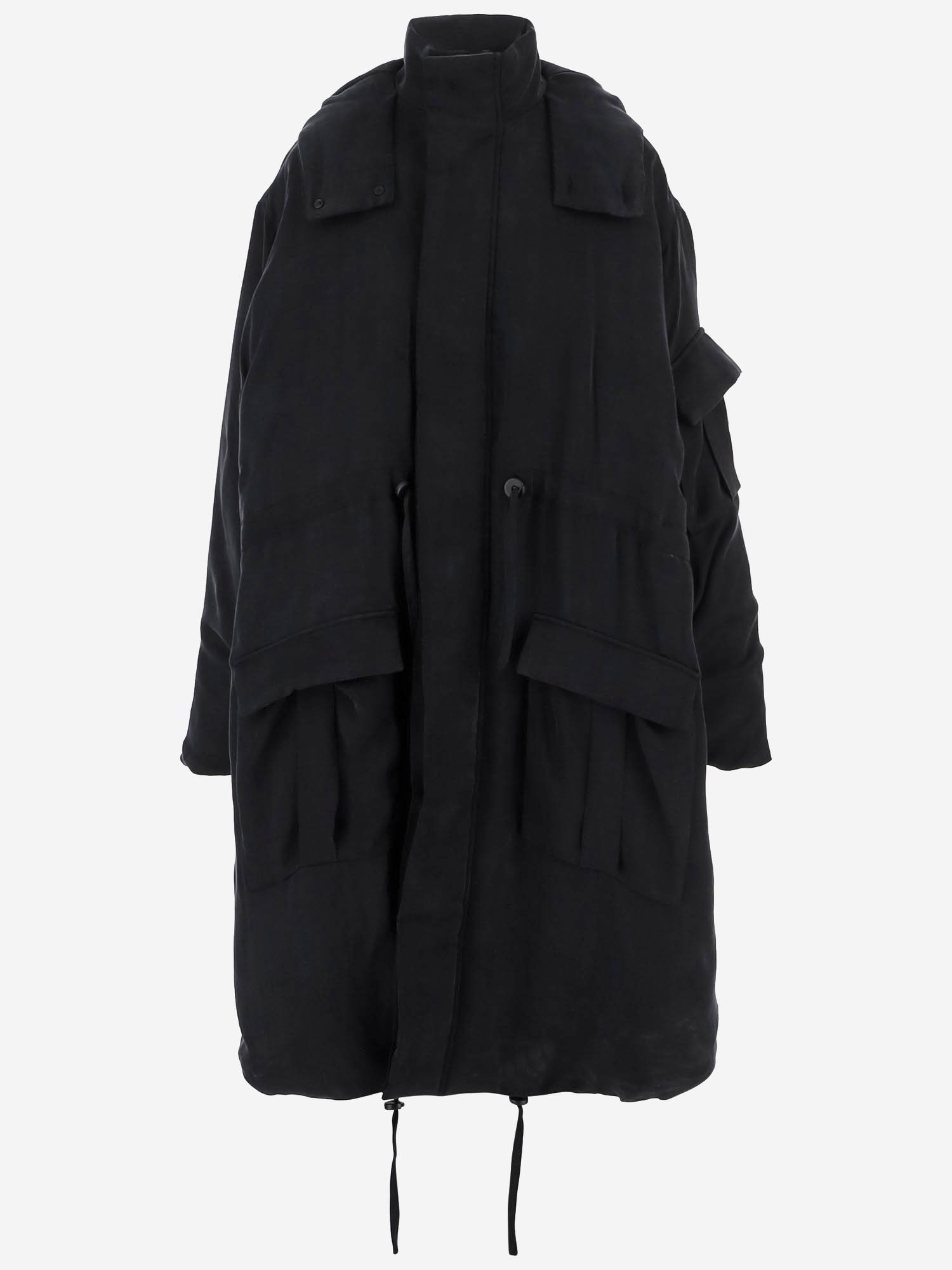 GIUBBOTTO PARKA IN CUPRO CON CAPUCCIO APOUCO06009 BLACK ALAINPAUL 
