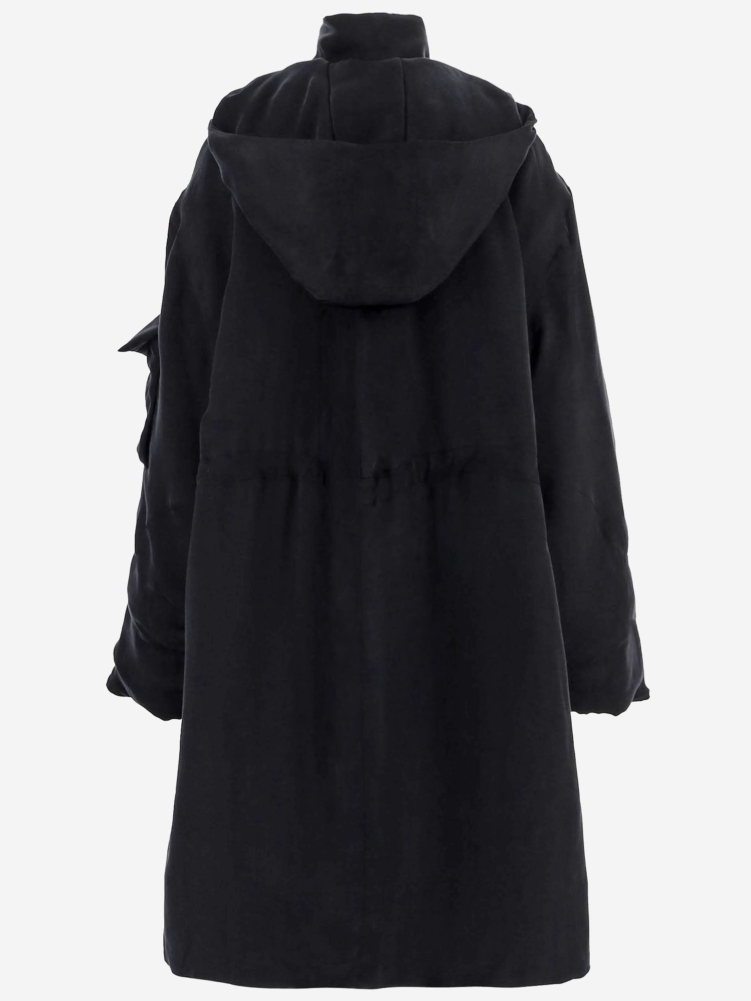 GIUBBOTTO PARKA IN CUPRO CON CAPUCCIO APOUCO06009 BLACK ALAINPAUL 