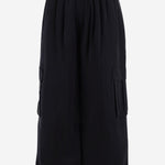 PANTALONI A GAMBA AMPIA IN CUPRO APOUPA06036 BLACK ALAINPAUL 
