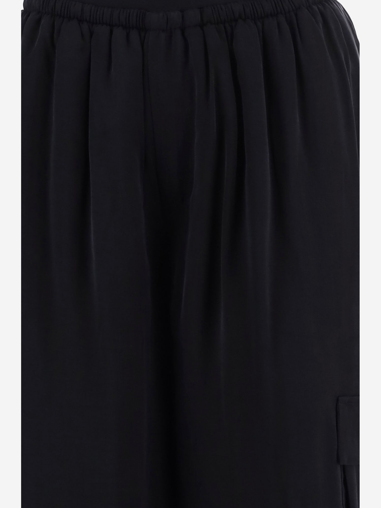 PANTALONI A GAMBA AMPIA IN CUPRO APOUPA06036 BLACK ALAINPAUL 