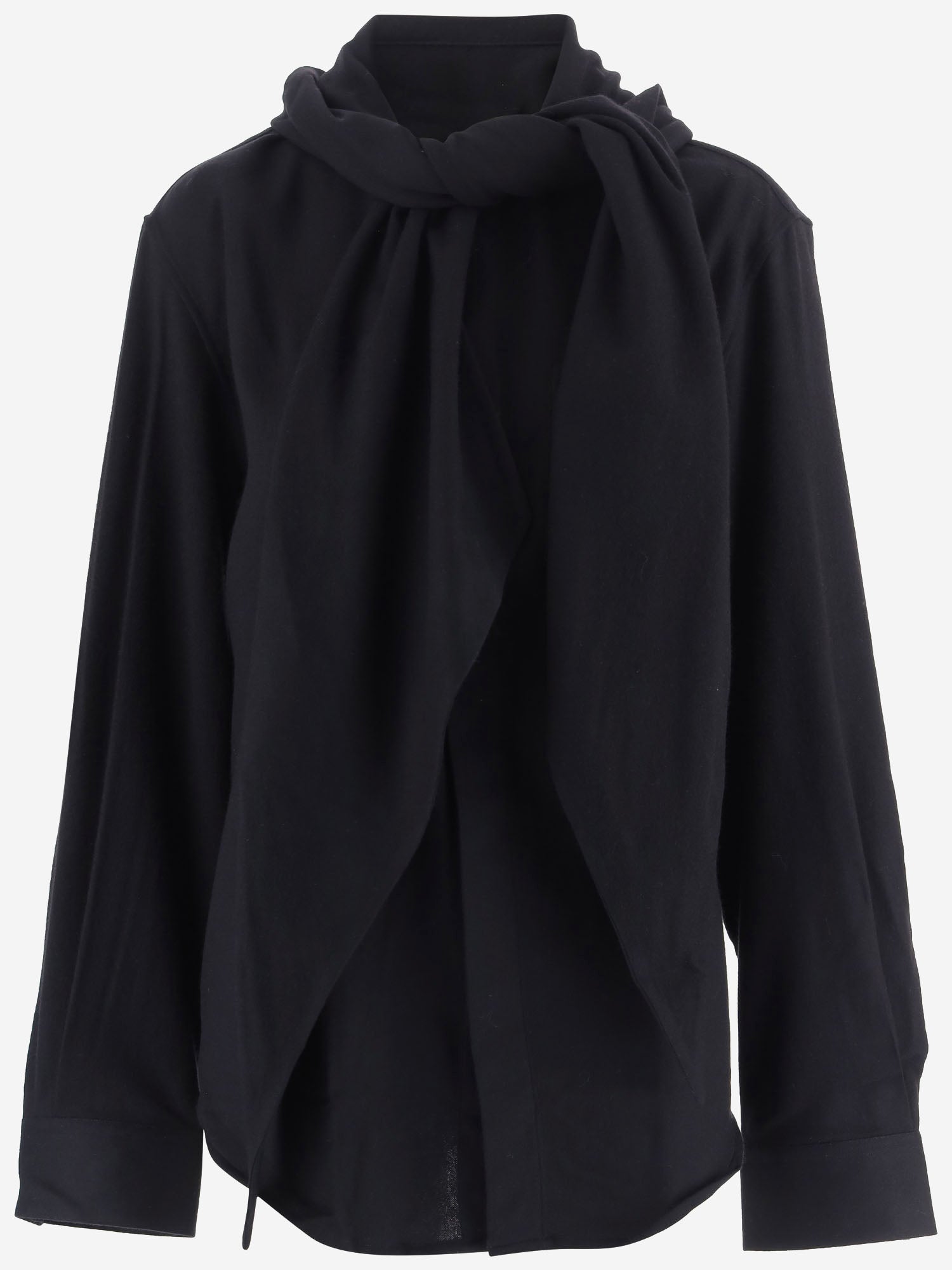 CAMICIA IN COTONE CON COLLETTO A FOULARD APSHTO06013 BLACK ALAINPAUL 