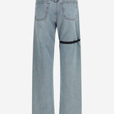 JEANS IN COTONE A GAMBA AMPIA CON FASCIA A CONTRASTO S5WDEJE01 BLUEWASH ALAINPAUL 