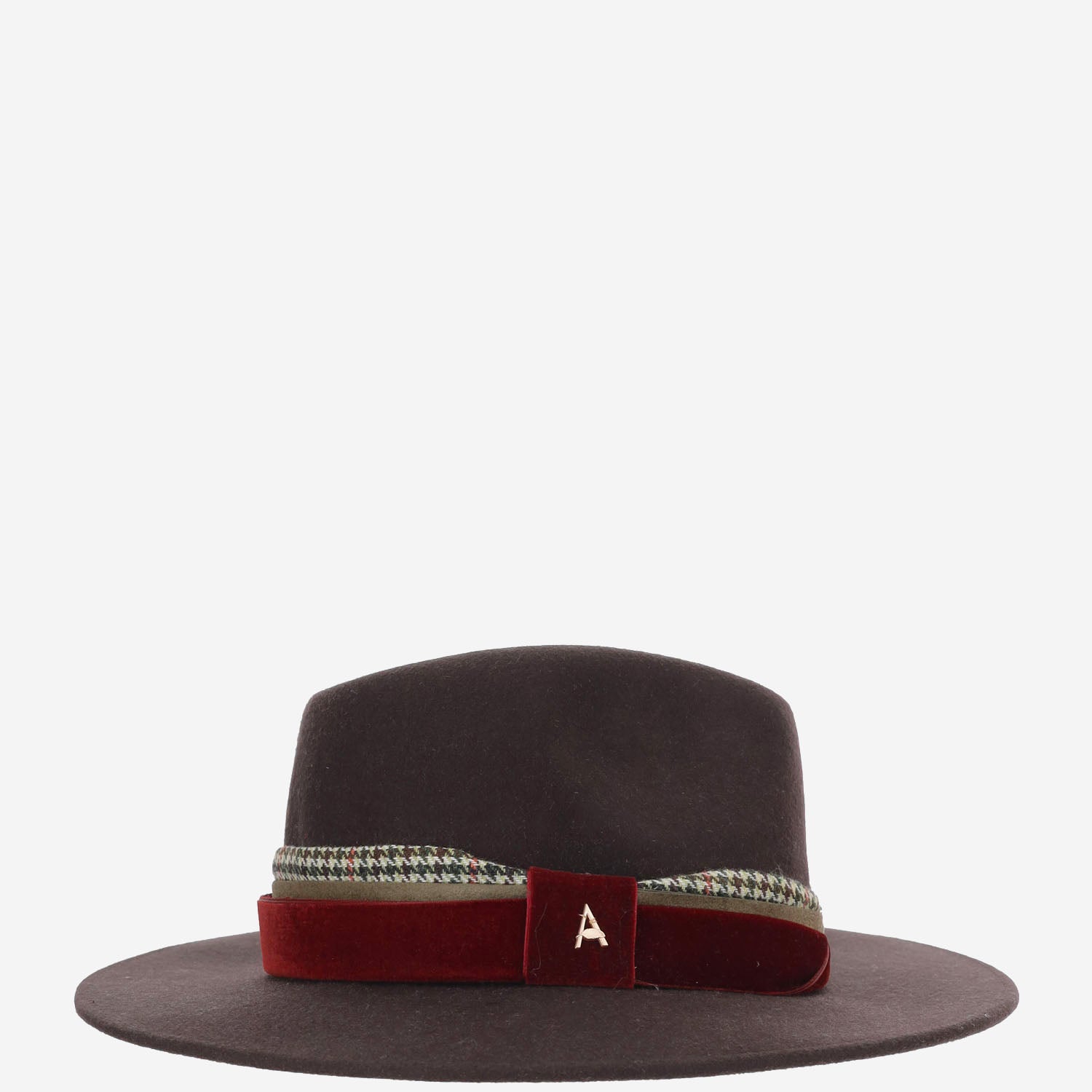 CAPPELLO IN LANA ALA8 MARRONPATADEGALLO ALEXIA ALVAREZ DE TOLEDO 