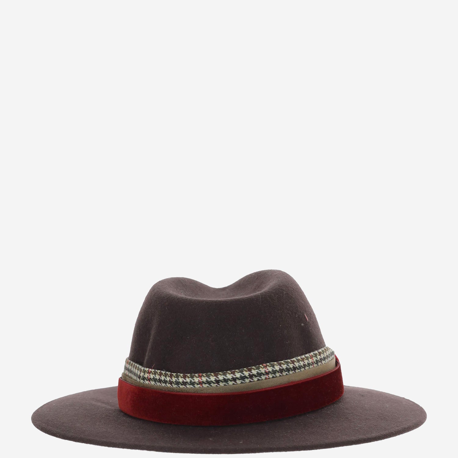 CAPPELLO IN LANA ALA8 MARRONPATADEGALLO ALEXIA ALVAREZ DE TOLEDO 