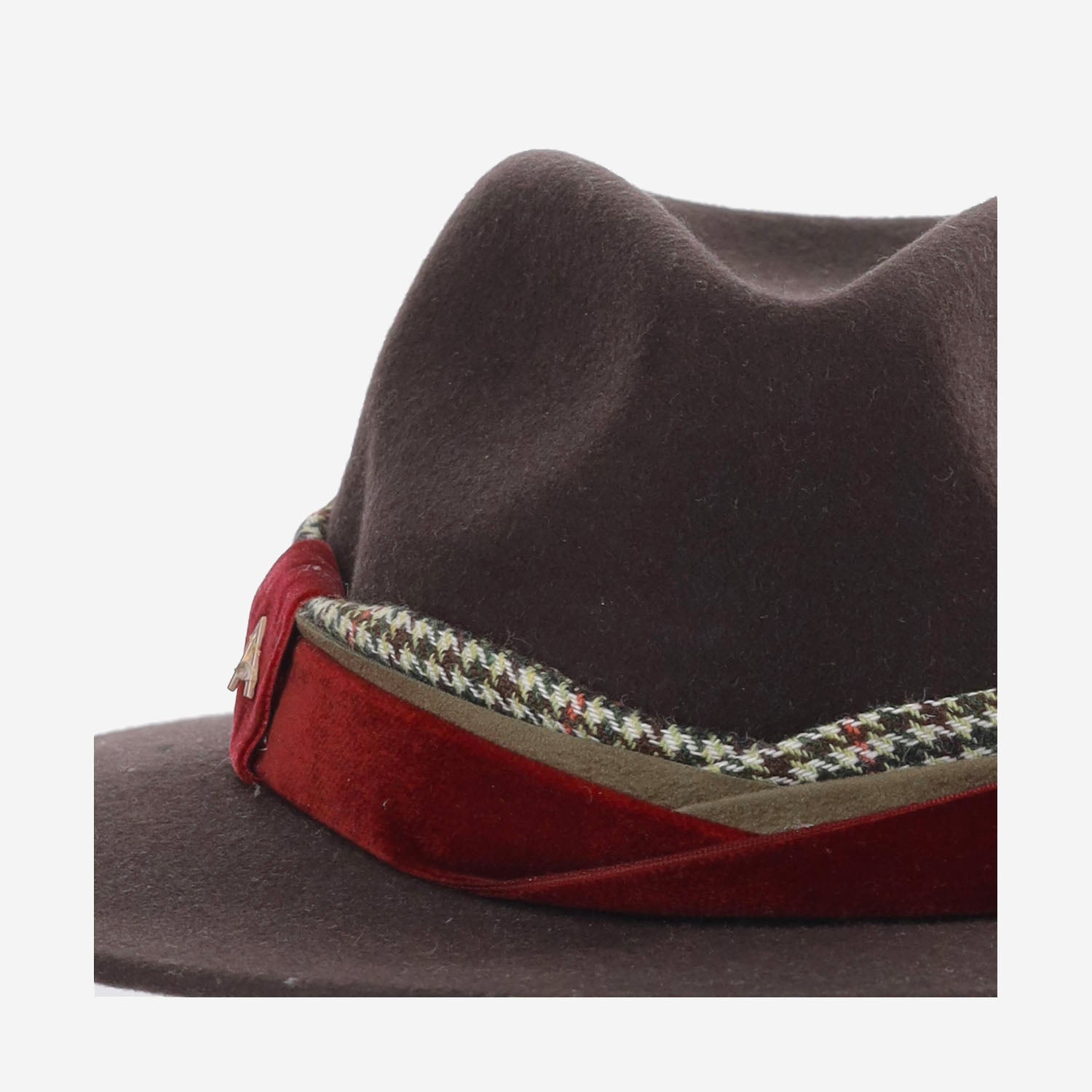CAPPELLO IN LANA ALA8 MARRONPATADEGALLO ALEXIA ALVAREZ DE TOLEDO 