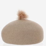 CASQUETE IN LANA RIGIDA CON POMPON CASQUETELANAMERINOPOMPON BEIGE ALEXIA ALVAREZ DE TOLEDO 