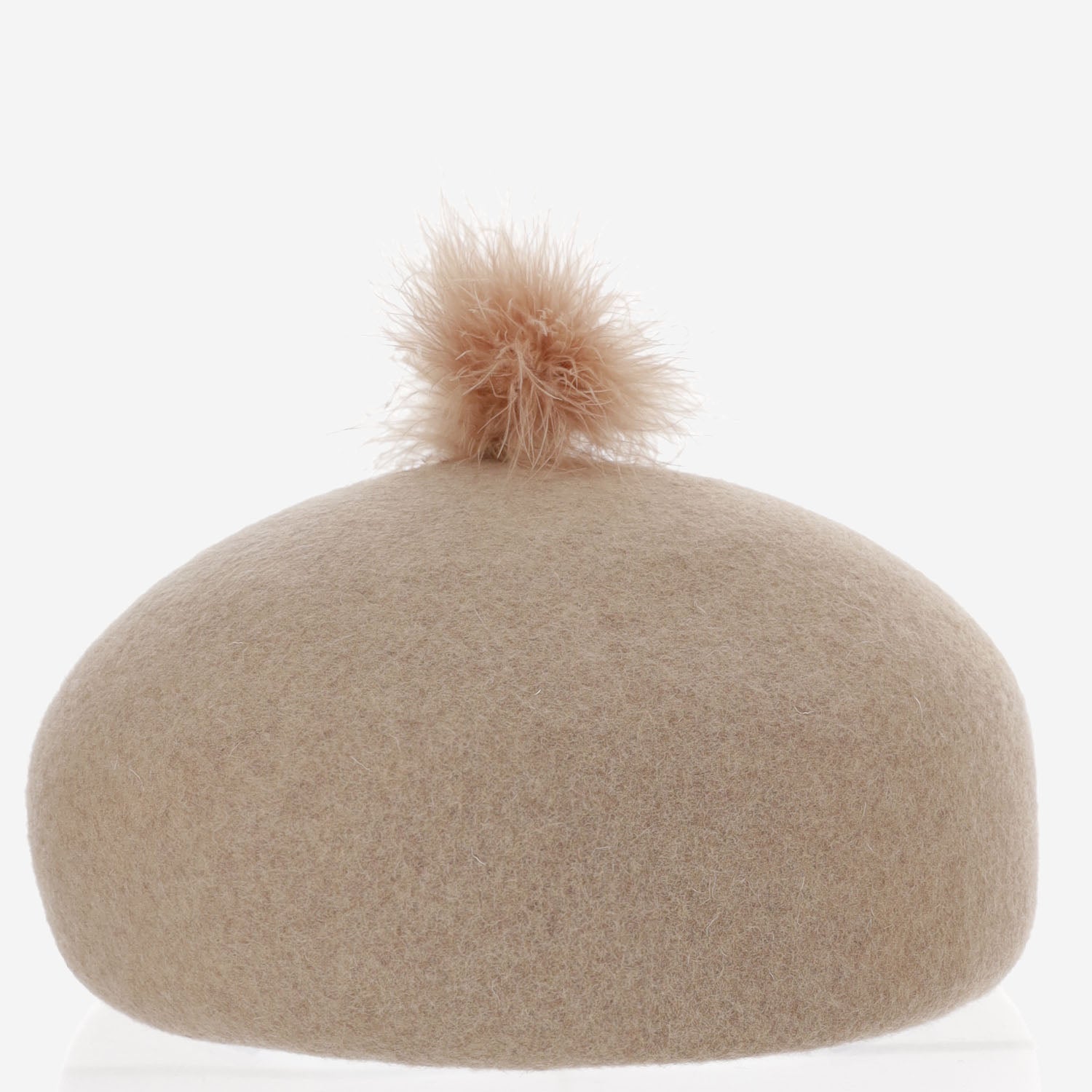 CASQUETE IN LANA RIGIDA CON POMPON CASQUETELANAMERINOPOMPON BEIGE ALEXIA ALVAREZ DE TOLEDO 