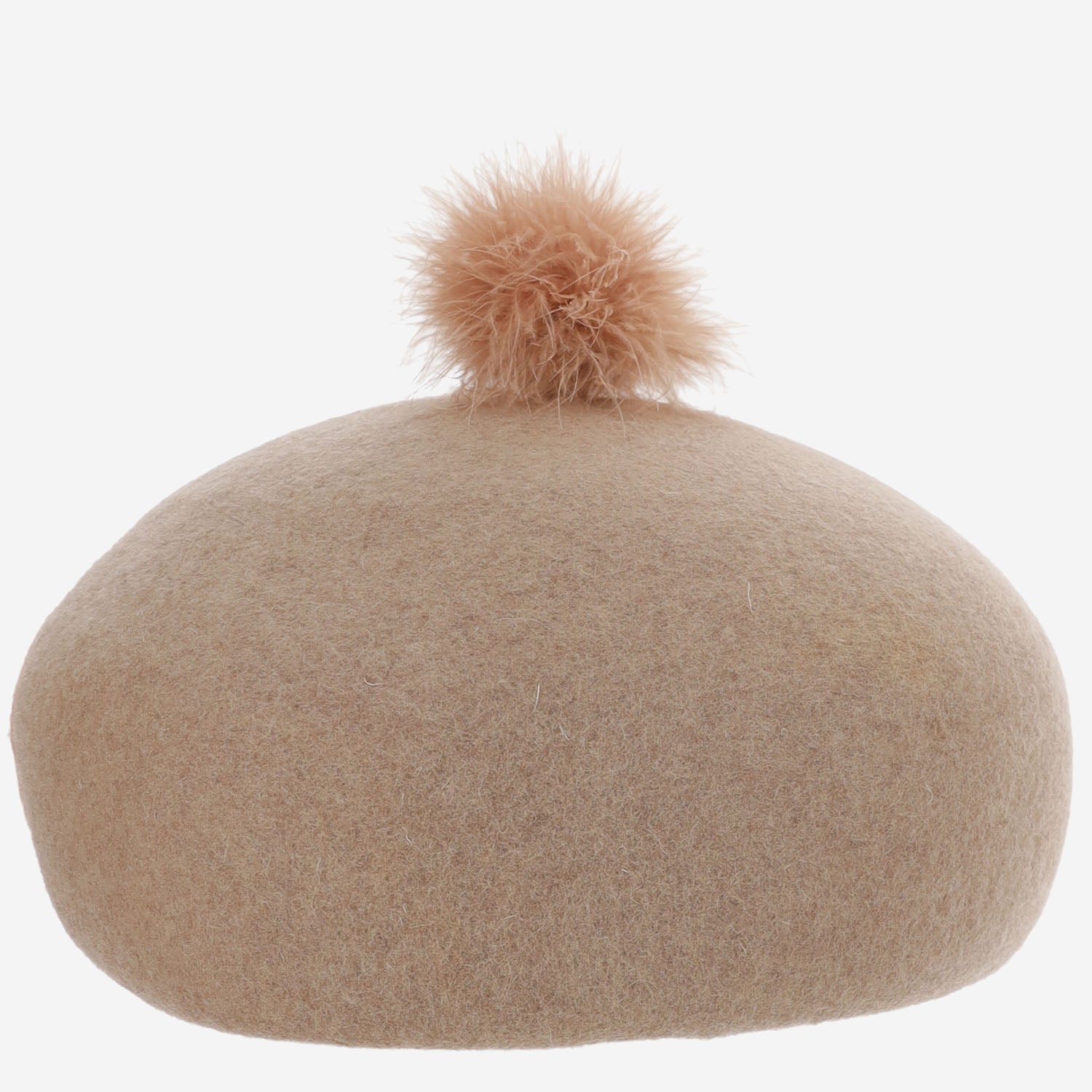 CASQUETE IN LANA RIGIDA CON POMPON CASQUETELANAMERINOPOMPON BEIGE ALEXIA ALVAREZ DE TOLEDO 