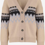 CARDIGAN IN CASHMERE CON MOTIVO GEOMETRICO 26551000 909 ALLUDE 