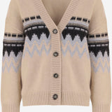 CARDIGAN IN CASHMERE CON MOTIVO GEOMETRICO 26551000 909 ALLUDE 