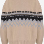 CARDIGAN IN CASHMERE CON MOTIVO GEOMETRICO 26551000 909 ALLUDE 