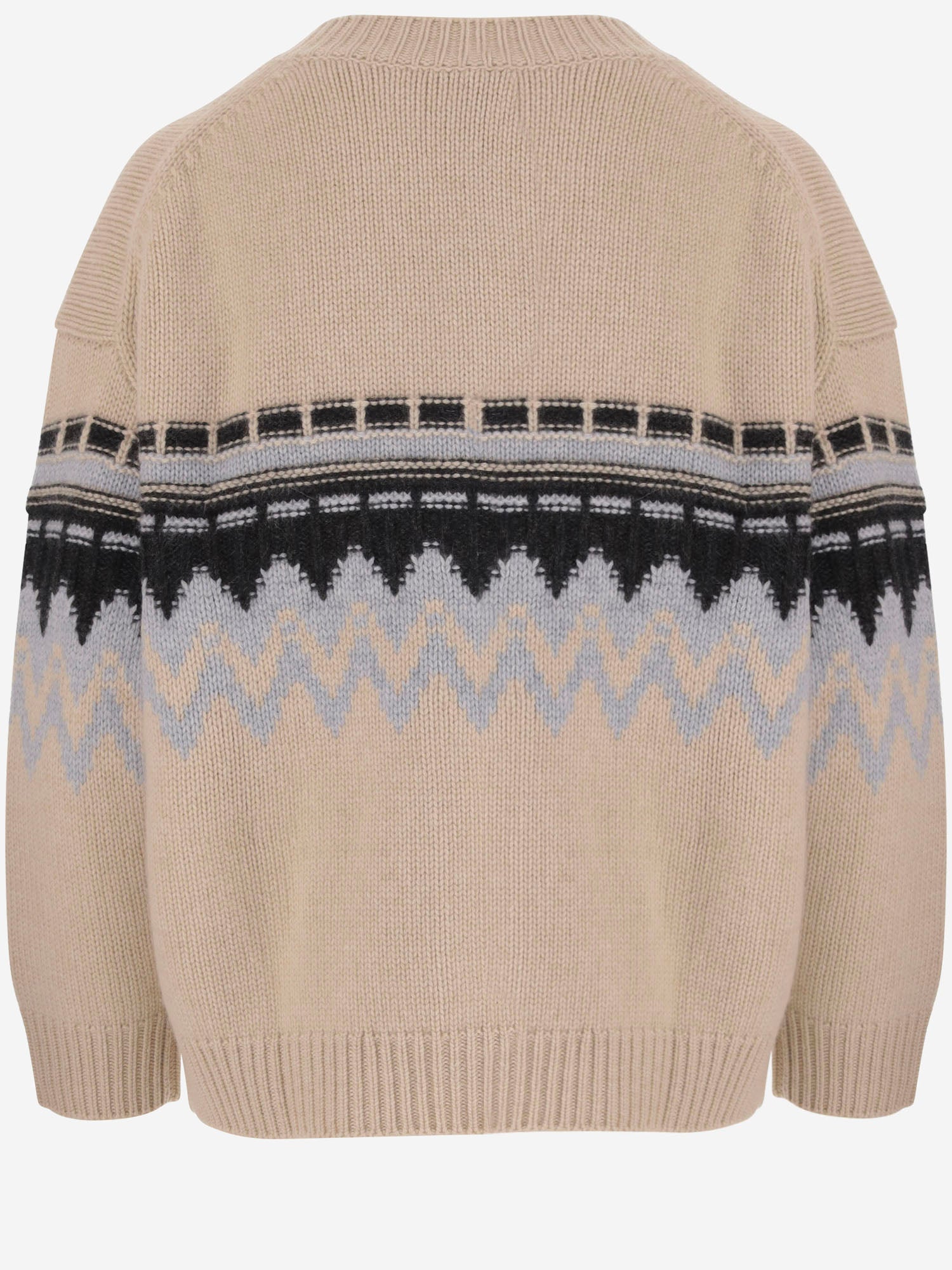 CARDIGAN IN CASHMERE CON MOTIVO GEOMETRICO 26551000 909 ALLUDE 