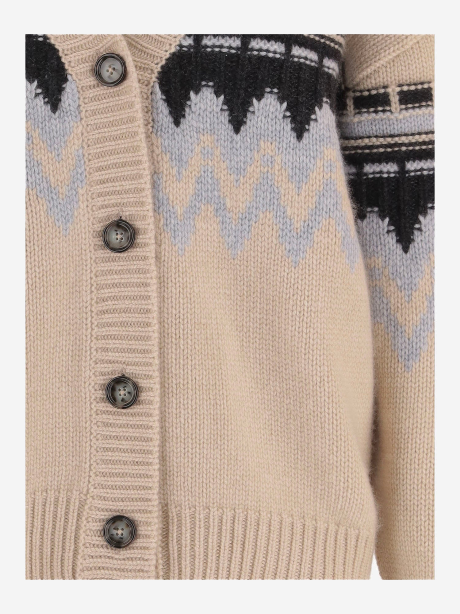 CARDIGAN IN CASHMERE CON MOTIVO GEOMETRICO 26551000 909 ALLUDE 
