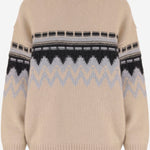 MAGLIONE IN CASHMERE CON MOTIVO GEOMETRICO 26551001 909 ALLUDE 