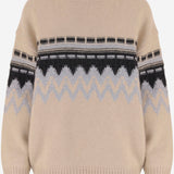 MAGLIONE IN CASHMERE CON MOTIVO GEOMETRICO 26551001 909 ALLUDE 
