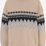MAGLIONE IN CASHMERE CON MOTIVO GEOMETRICO 26551001 909 ALLUDE 