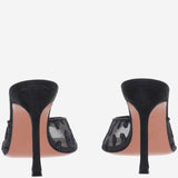 SANDALI ALEXA IN MESH E SUEDE CON MOTIVO ANIMALIER ALEXAMESHSLIPPER95 BLACKLEOPARD AMINA MUADDI 