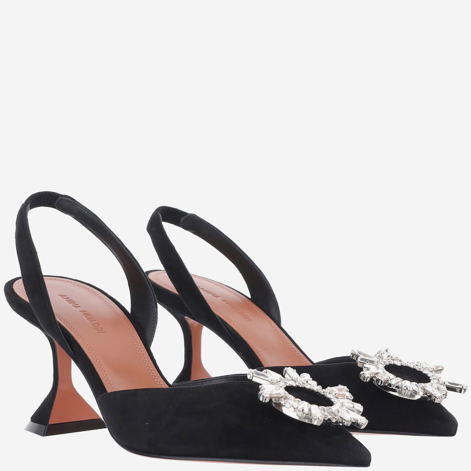 Slingback Begum in suede BEGUMSLING70 BLACK AMINA MUADDI 