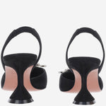 Slingback Begum in suede BEGUMSLING70 BLACK AMINA MUADDI 
