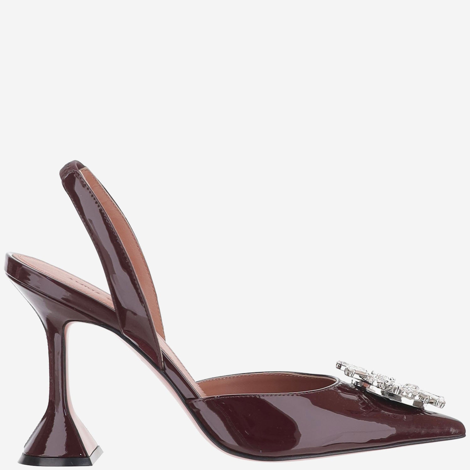SLINGBACK IN PELLE LUCIDA CON CRISTALLI BEGUMSLING95 MERLOT AMINA MUADDI 