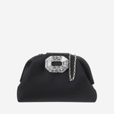 BORSA CAMELIA IN SATIN CON CRISTALLI CAMELIA BLACKSILVER AMINA MUADDI 