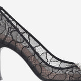 Décolleté Camelia in pizzo CAMELIALACEPUMP90 BLACK AMINA MUADDI 