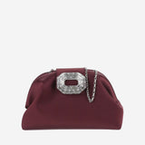 BORSA CAMELIA IN SATIN CON CRISTALLI CAMELIA MERLOTSILVER AMINA MUADDI 