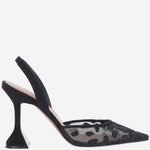 SLINGBACK IN MESH CON MOTIVO ANIMALIER HOLLILACESLING95 BLACK AMINA MUADDI 