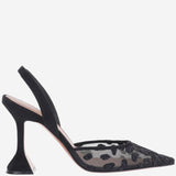 SLINGBACK IN MESH CON MOTIVO ANIMALIER HOLLILACESLING95 BLACK AMINA MUADDI 