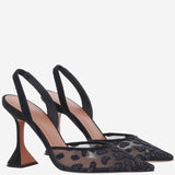 SLINGBACK IN MESH CON MOTIVO ANIMALIER HOLLILACESLING95 BLACK AMINA MUADDI 
