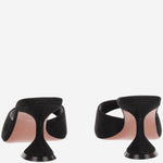 SANDALI LUPITA IN SUEDE LUPITASLIPPER70 BLACK AMINA MUADDI 